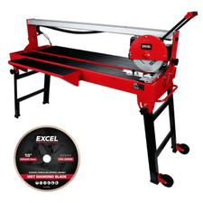 Excel 1250mm Wet Tile Cutter Bridge Saw 240V/1200W with 250mm Rim Tile Saw Blade