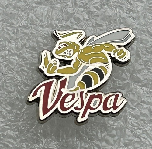 Vespa rider enamel badge - vespa,