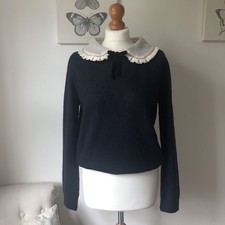 Zara Frill Collar  Blue Jumper