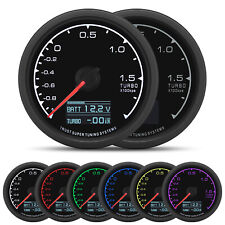 2.5'' 60mm 7 Color LED Digital&Pointer Turbo Boost Pressure Gauge Meter Black