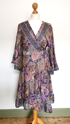 Purple pattern silk - , wrap