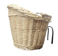 BIKE BASKET WICKER FRONT WHITE