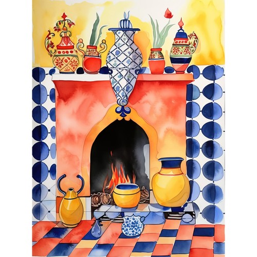 Kitchen hearth fireplace - hearth,