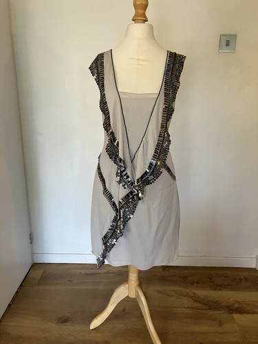 Karen mullen silk grey - silk, beaded