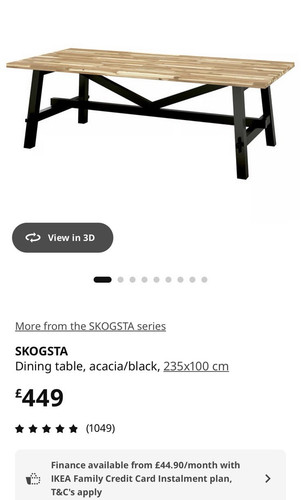 Ikea skogsta acacia dining - skogsta,