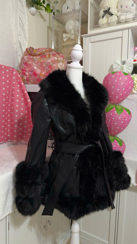 Women black faux - black,