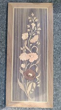 Vintage Italian Inlaid Wood Floral Picture/plaque Raw Wood