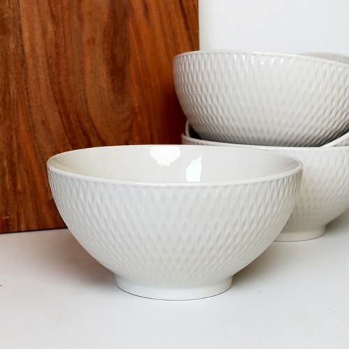 White jewel salad bowls - jewel,