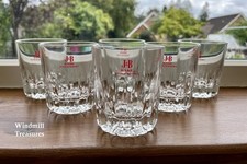 6 VTG J & B RARE SCOTCH WHISKY GLASSES 20cl ORIGINAL BOX - FANTASTIC CONDITION