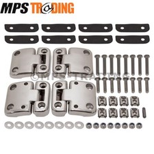 Land Rover Defender 90 110 Polished Stainless Steel Front Door Hinge Kit DA1951