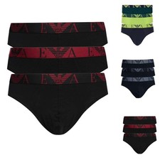EMPORIO ARMANI Men's Briefs Briefs 3 Pack BOLD MONOGRAM Stretch Cotton Multipa
