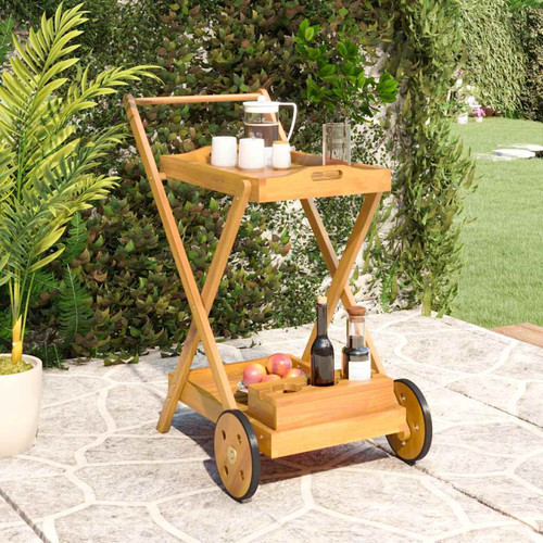 Tea trolley natural acacia - trolley,