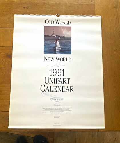 1991 unipart calendar signed - unipart,