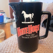 White Horse Fine old scotch Whisky Water jug, black, excellent condition.