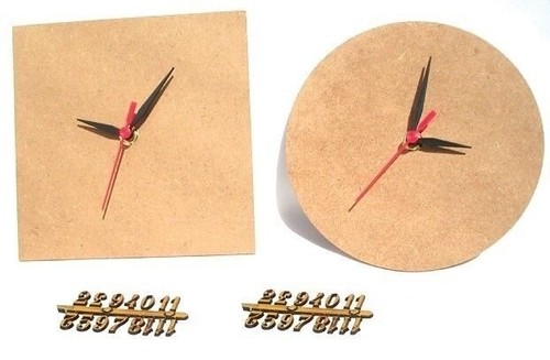 Mdf round square clock face - mdf,