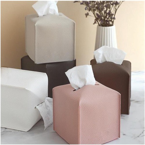 Leather tissue box - pu,