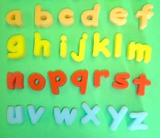 CHUNKY FOAM ALPHABET LOWER CASE LETTERS FINGER POSTER PAINTING & BATH SPONGES