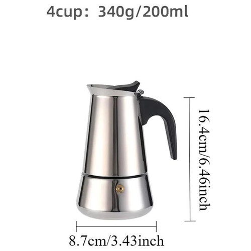 Stainless steel moka pot - stainless,