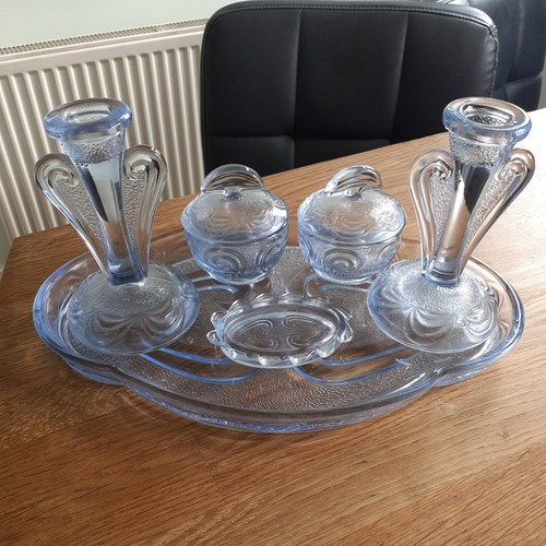 Vintage 1930s art deco blue - art,