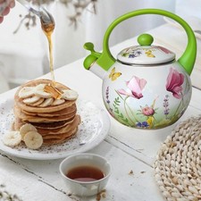 Enamel Tea Kettle Beverage Jug Whistling Kettle for Restaurant Party