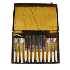 12x Silver Plated Ivory Handle