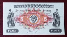 1940 aUNC £5 Bank of Ireland
