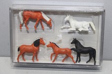 Preiser 14150 5 Figures Horses Track H0 Original Packaging