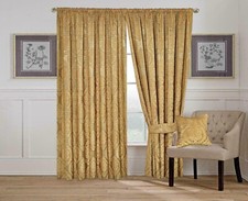 New Best Quality Jacquard Eyelet Fully Lined Ready Made Ring-Top PAIR Curtain UK