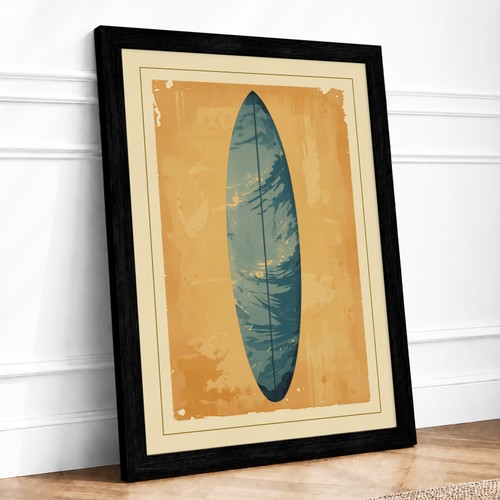 Surfboard study vintage framed - study,