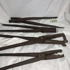 VINTAGE BLACKSMITHS TONGS  plyer's - JOB LOT x4.