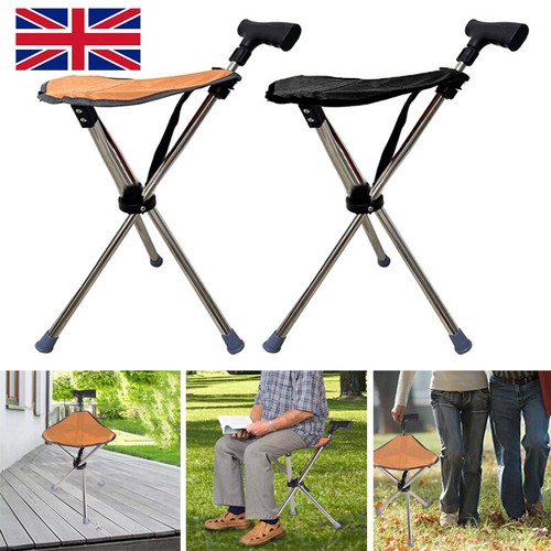 Folding walking stick seat - walking,