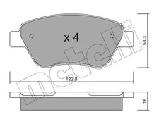 Brake pads 22-0321-1 METELLI for FIAT DOBLO Box Body/MPV IDEA PANDA PANDA VAN
