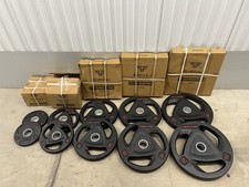 105KG Set Tri-Grip Weight Plates (Olympic 50mm) Rubber Coated Weights Gym