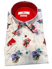 Mens Claudio Lugli Betta Fish Print Short Sleeve Shirt CP6479