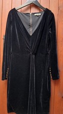 Biba Black Velvet Occasion Evening Dress. Vintage Timeless Elegance. Size 14