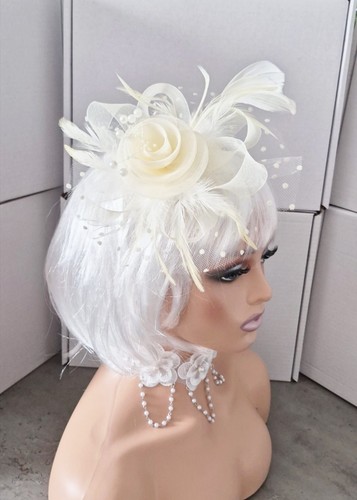 Ivory fascinator hat - ivory,
