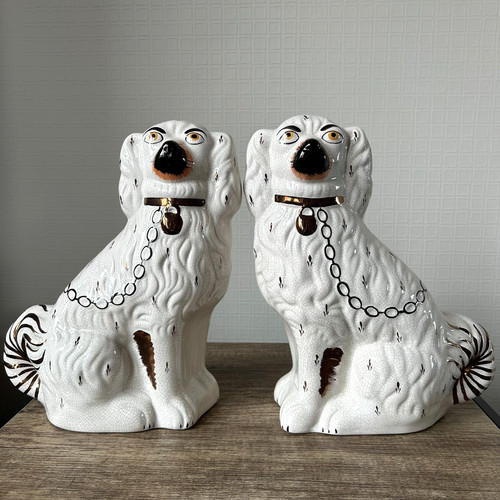 Pair large staffordshire - pair,