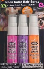 Neon Color Hair Spray Temporary 3 Colors, 0.47 FL oz per Pack Halloween Costume 