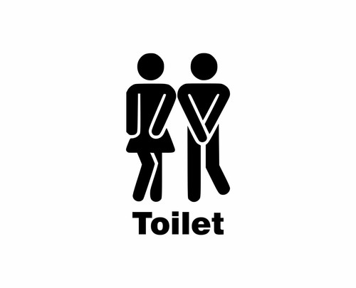 Toilet door sign sticker - door,