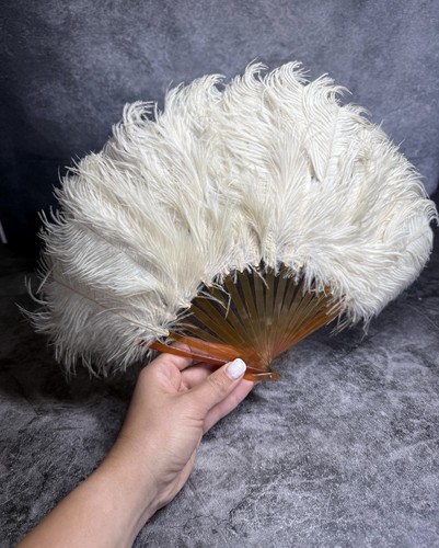 Vintage ostrich feather fan - vintage,