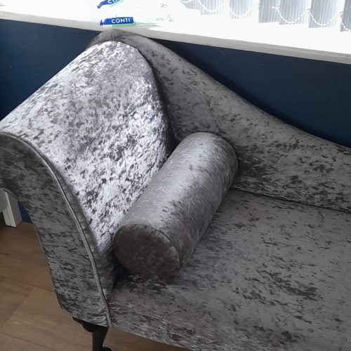 Grey velvet chaise longue - grey,