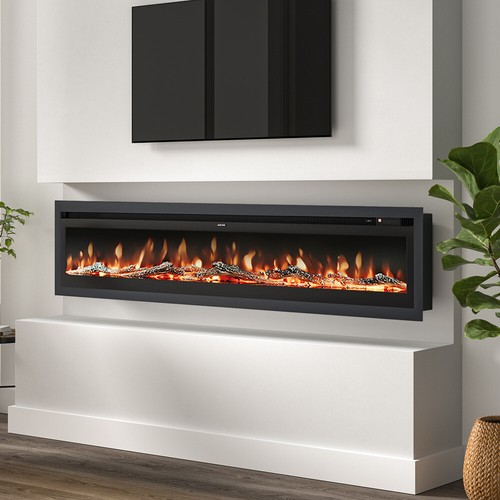 Led fireplace media wall - fireplace, fire