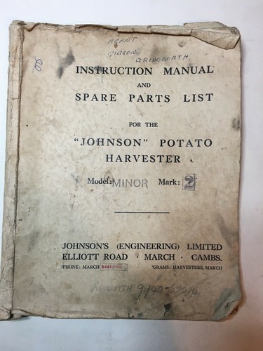 Johnson minor potato harvester - johnson,