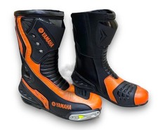 New Yamaha Motorcycle Leather Race Boots For Men Biker