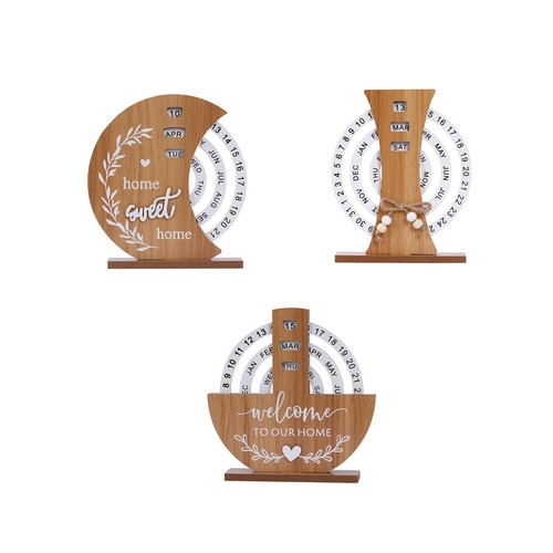 Wooden perpetual calendar - wooden,
