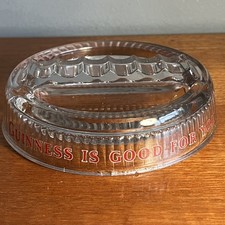 Vintage Clear Glass Ashtray Guinness Is Good for You Pub Bar Breweriana