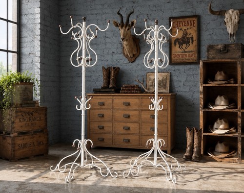 Antique clothing rack wrought