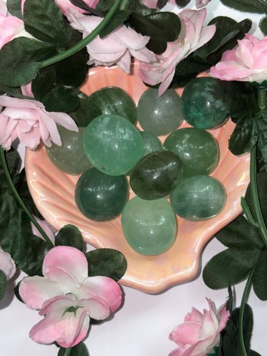 Green fluorite tumble crystal - green, "crystal
