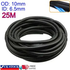 UK 25M Flexible Car Cable Protector Tubing Wiring Harness Split Wire Loom Black