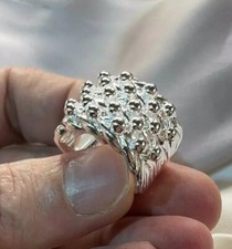 Silver Mens Five Row Keeper Ring S-Z3 Sizes Gift Boxed Ring 5 ROW KEEPER RINGS